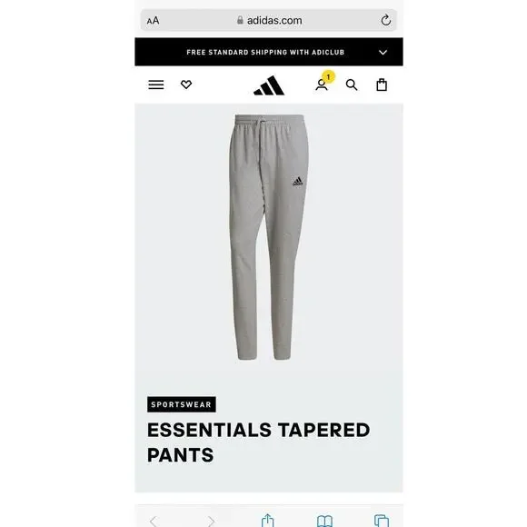 Mens Gray Joggers Adidas Size Large Heather Gray Jersey Light Weight - Picture 11 of 14